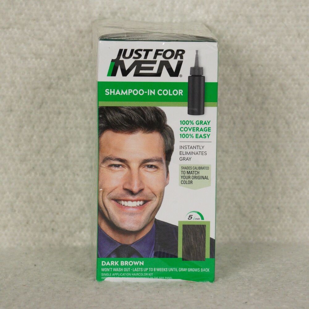 Just for MEN Shampoo-In Color Hair Coloring Kit H-45 Dark Brown 3-Pack Bundle